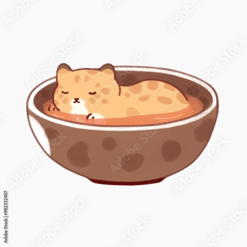 Cute cat in coffee cup