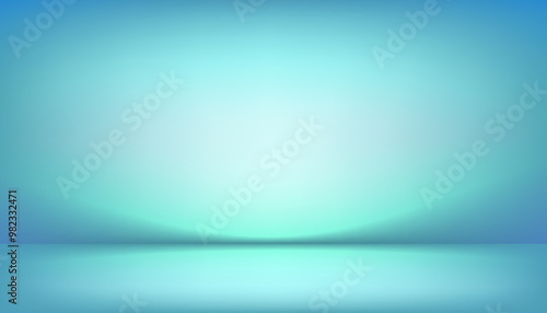 Blue,Green Background Wall Studio Room with Spotlights,Shadow on floor for product presentation.Vector 3D Gradient Backdrop Stage Show with neon light on Display Podium Stand for business background