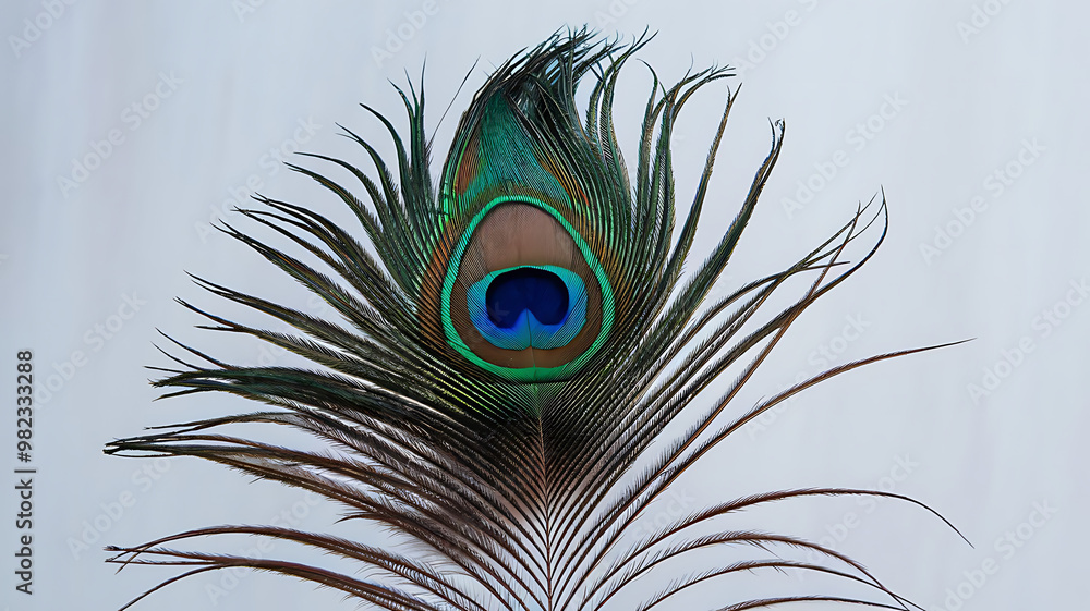 Obraz premium peacock feather on white background
