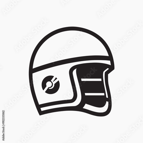 Minimalist motorcycle helmet icon
