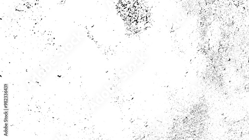 Dirty stipple noise background. Splattered grain grunge texture. Dotted graininess halftone textured overlay. Sand dust grit distressed wallpaper. Black scattered dot backdrop overlay. Vector