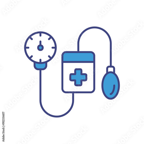 Blood Pressure Monitor vector icon stock illustration