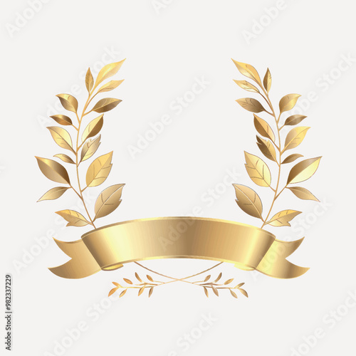 Elegant golden laurel wreath design