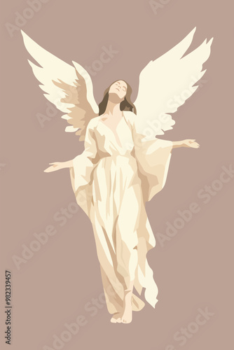 Elegant angelic figure with wings