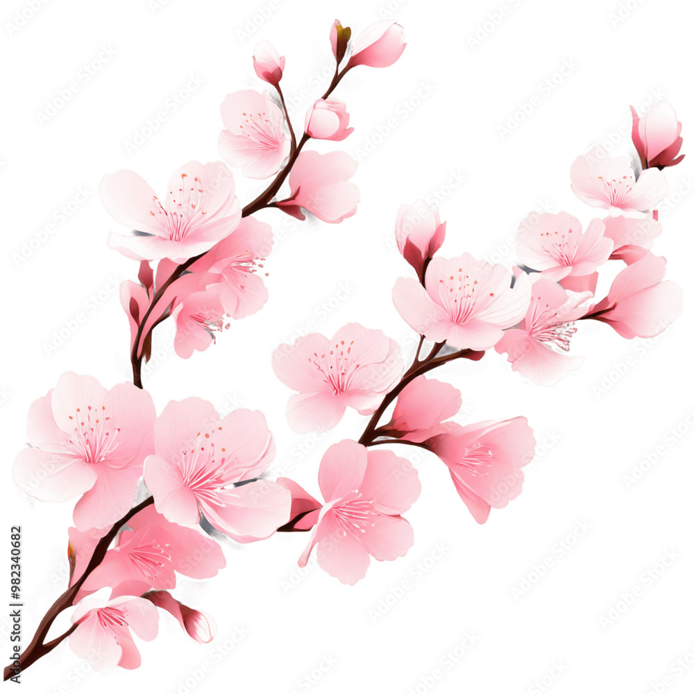 Delicate Cherry Blossom Branch Delicate Cherry Blossom Branch