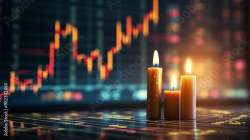 A candlestick chart representing the visual representation of financial data, providing a clear understanding of market trends and movements.