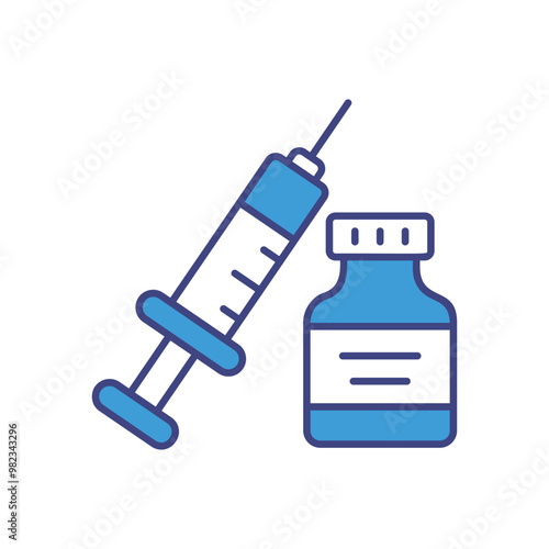 Injection Vial vector icon stock illustration