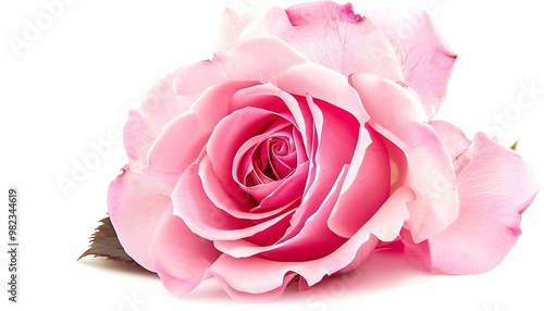 Pink and white rose flower bouquet isolated on white background