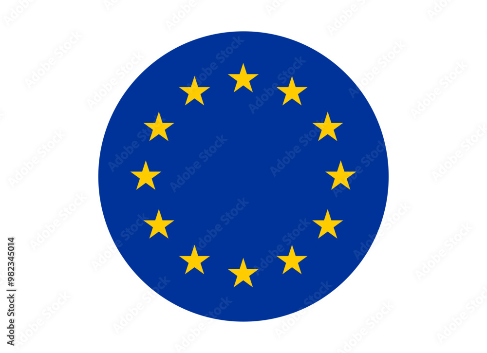 European Union Flag icon. Round flag of europe icon design, vector illustration European Union Flag icon. Round flag of europe icon design, vector illustration