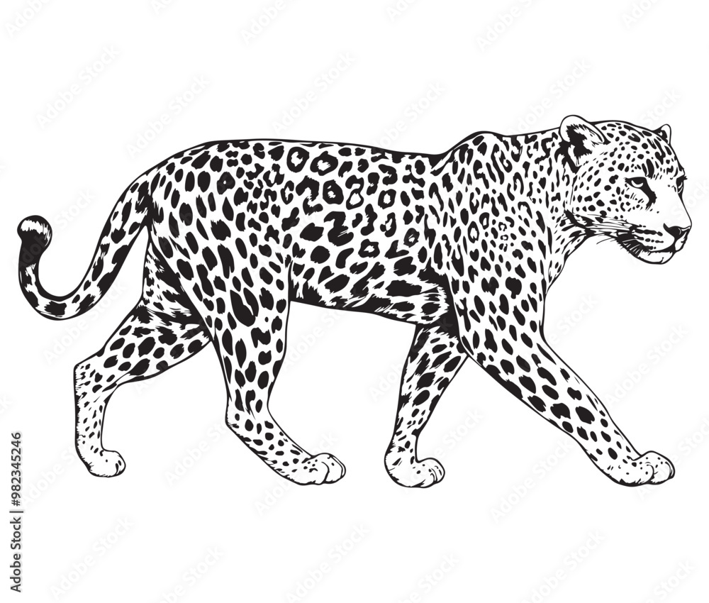 Silhouette of a leopard vector Silhouette of a leopard vector