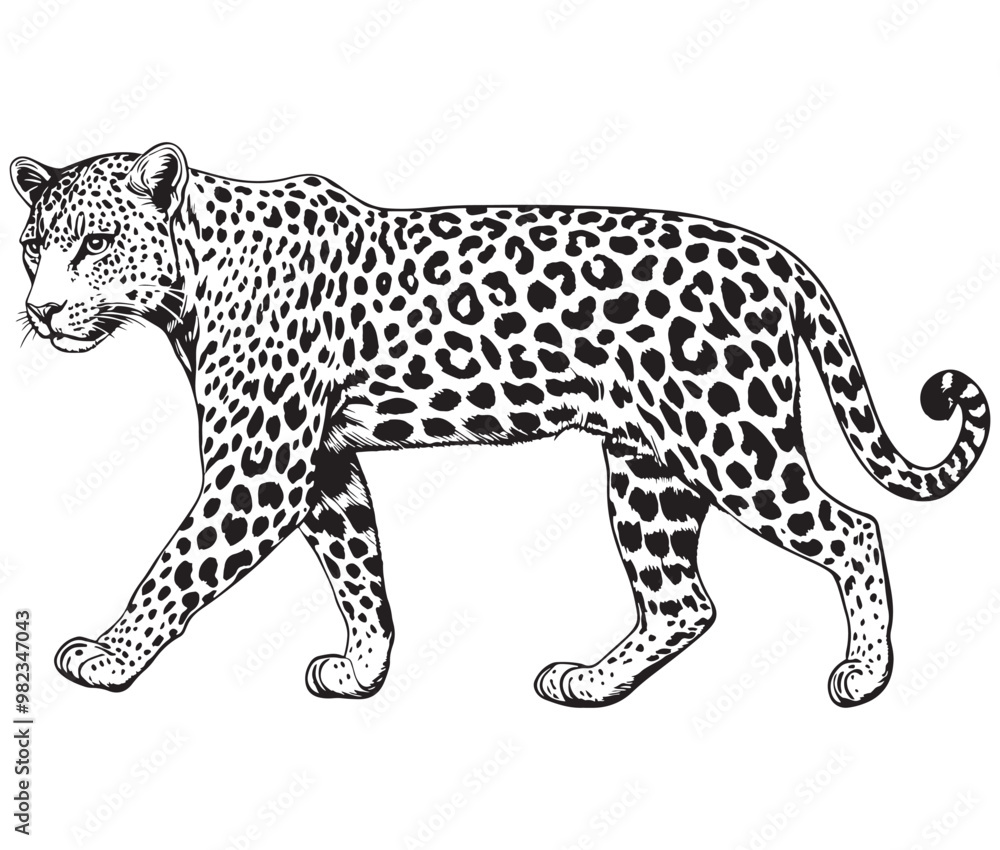 Silhouette of a leopard vector Silhouette of a leopard vector