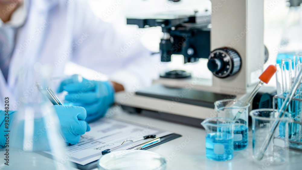 Scientists researching biochemical in a laboratory, Science experiment Scientists researching biochemical in a laboratory, Science experiment