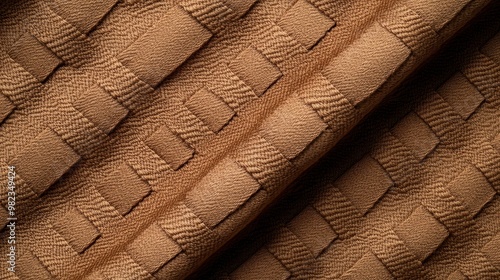 Discover the rich texture of this warm brown woven fabric, perfect for adding rustic charm to your naturalthemed decor. photo