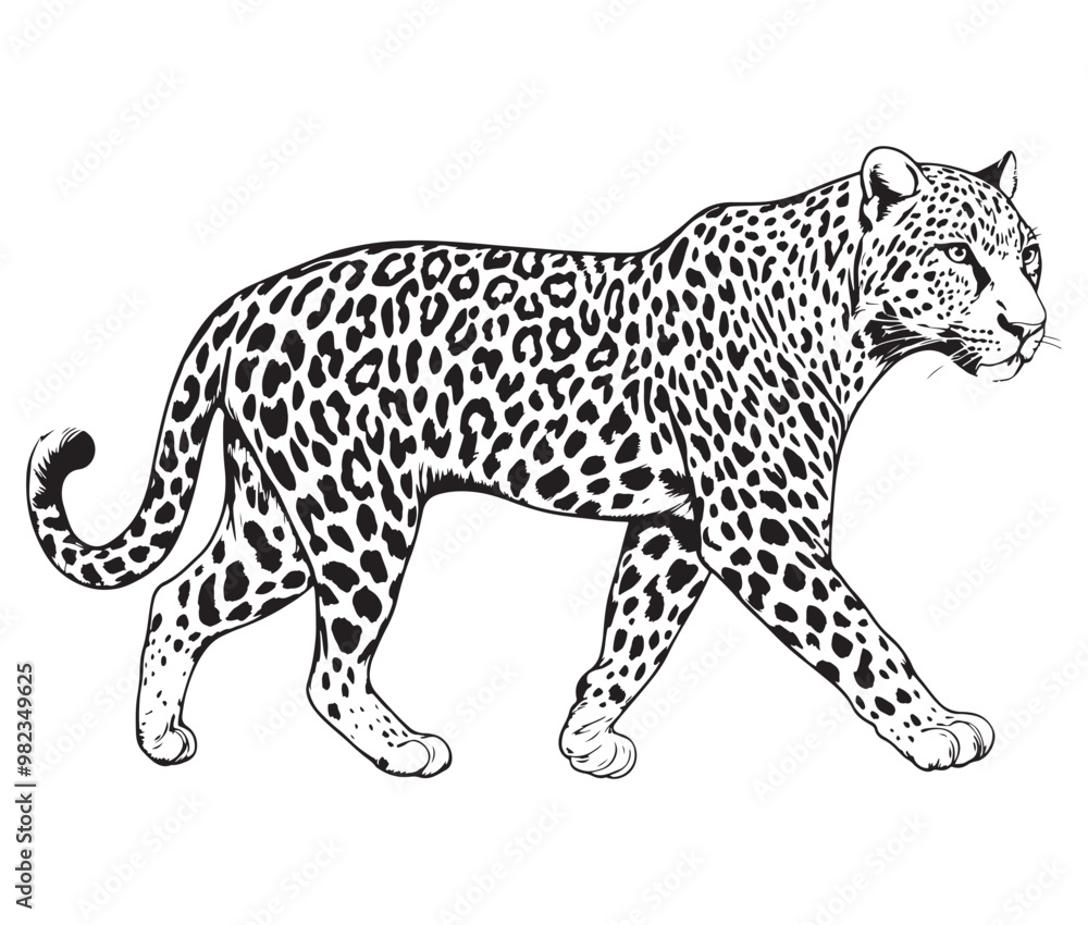 Fototapeta premium Silhouette of a leopard vector 