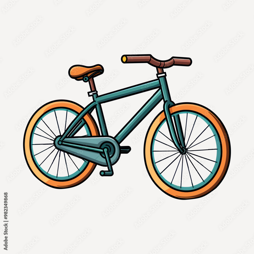 Obraz premium Colorful cartoon bicycle illustration
