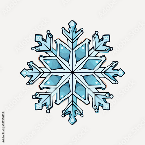 Intricate blue snowflake illustration