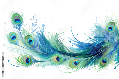 Colorful peacock feather illustration