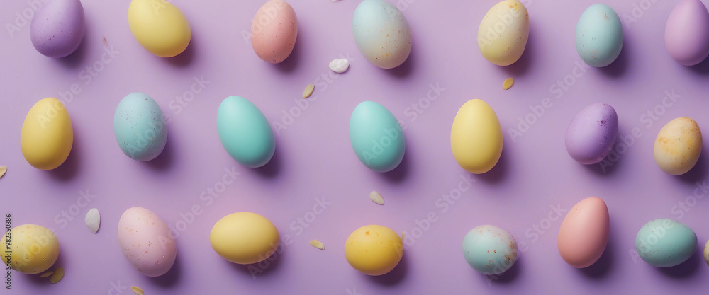 The knolling of easter eggs tulips easter cake top view with all the pieces in perfect order and arr The knolling of easter eggs tulips easter cake top view with all the pieces in perfect order and arr