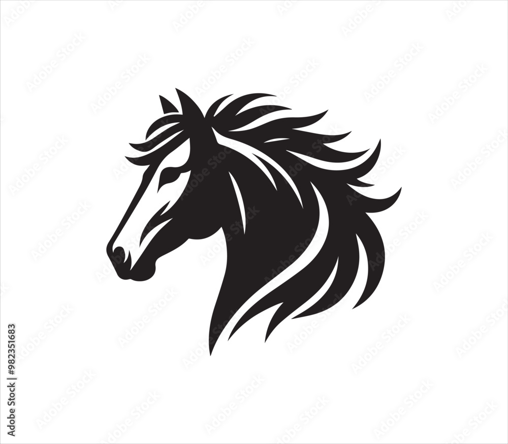 Horse silhouette vector on white background Horse silhouette vector on white background