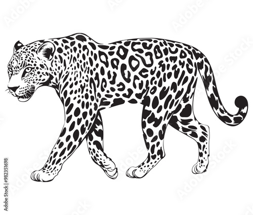 Silhouette of a leopard vector 