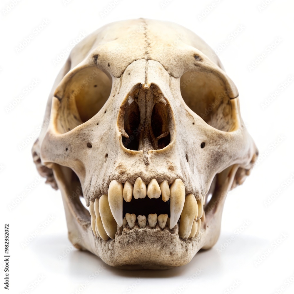 Close-up of Animal Skull with Sharp Teeth Close-up of Animal Skull with Sharp Teeth