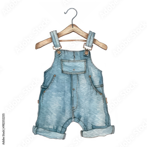 Stylish denim baby overalls