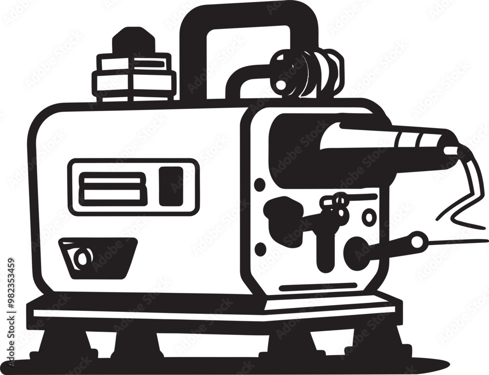 Detailed Technical Vector Illustration of an Industrial Grade Welding Machine Detailed Technical Vector Illustration of an Industrial Grade Welding Machine