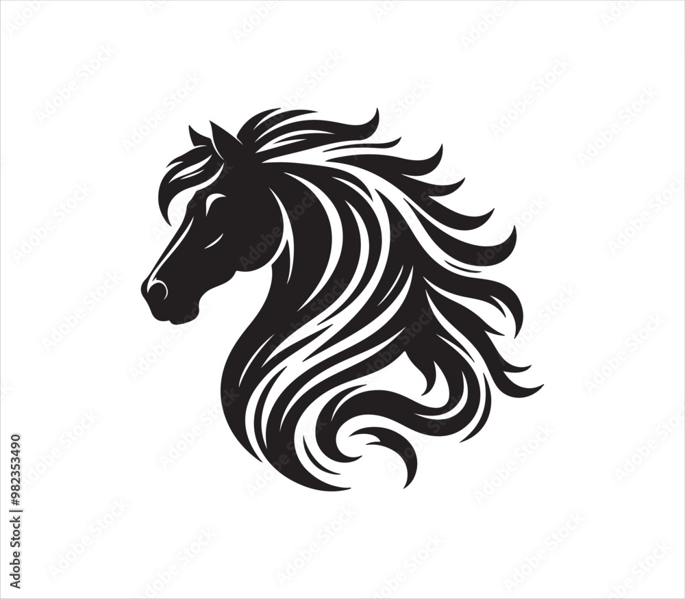 Horse silhouette vector on white background Horse silhouette vector on white background