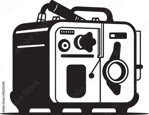 Professional Vector Illustration of a Cutting Edge Welding Machine in an Industrial Setting