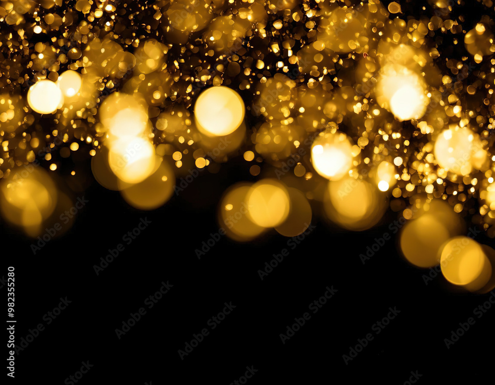gold bokeh on black background. holiday background. gold bokeh on black background. holiday background.