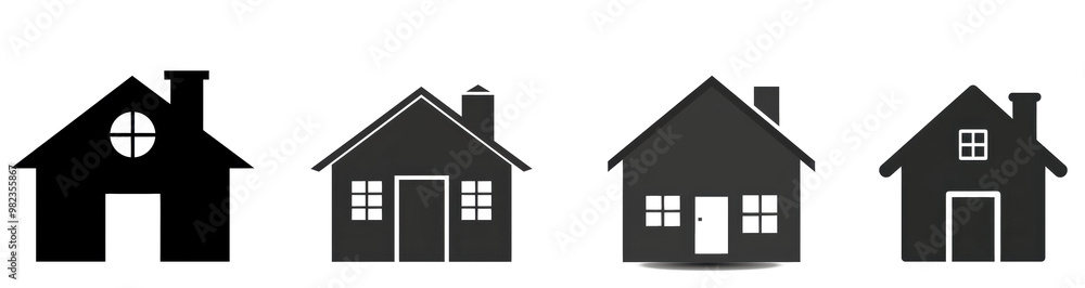 Four houses are shown in a row, with the first house being the smallest Four houses are shown in a row, with the first house being the smallest