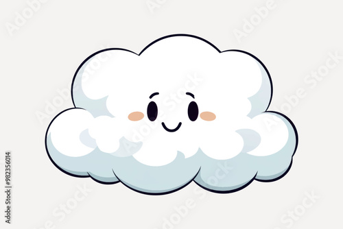 Cute smiling cartoon cloud