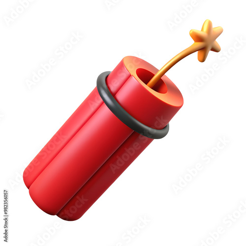 Fototapeta Red dynamite 3d icon illustration