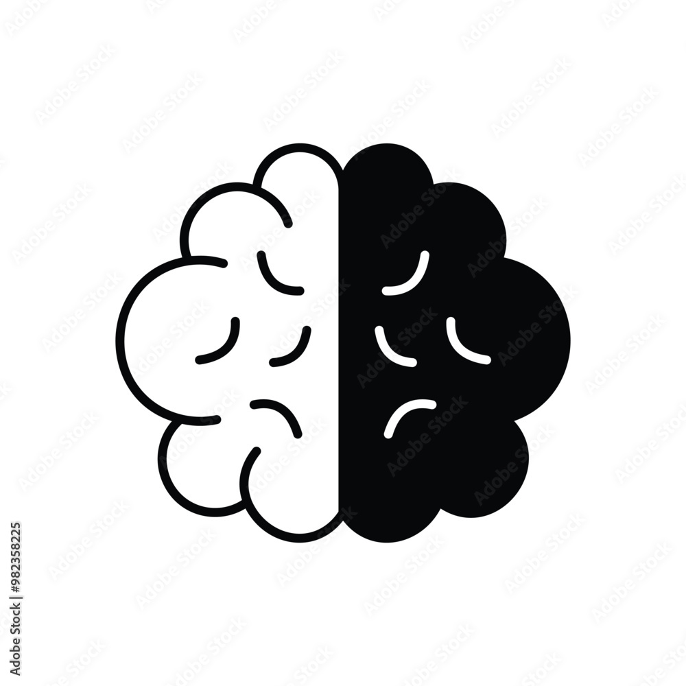 Brain vector icon stock illustration Brain vector icon stock illustration