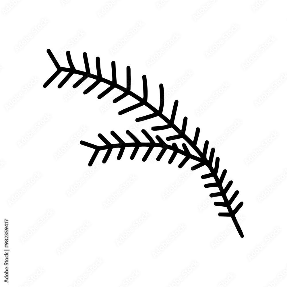 Fir branch in doodle style, simple. Fir branch in doodle style, simple.
