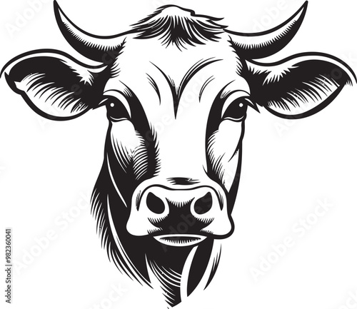 Minimalist Cow with Blue Sky Background