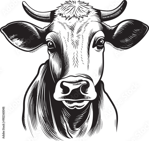 Cute Cartoon Cow Eating Ice Cream
