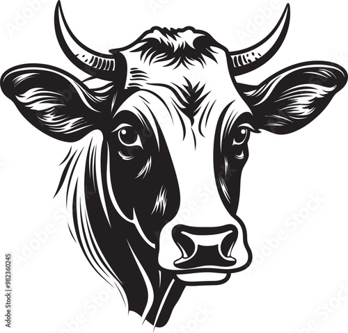 Abstract Cow Face with Swirling Patterns