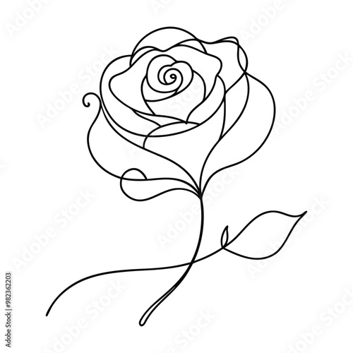 This elegant black and white rose flower line art vector is perfect for adding a touch of classic beauty to your designs. Ideal for logos, tattoos, invitations, and other creative projects.