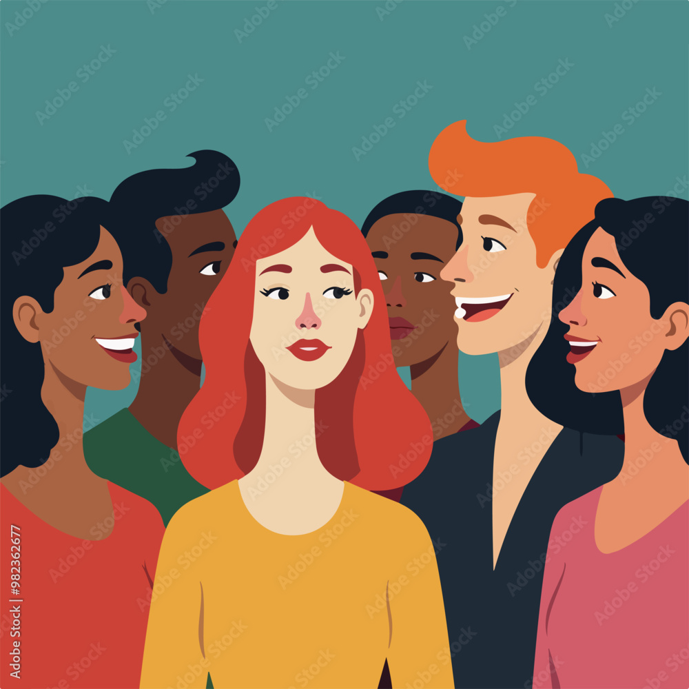 Group of diverse smiling individuals Group of diverse smiling individuals