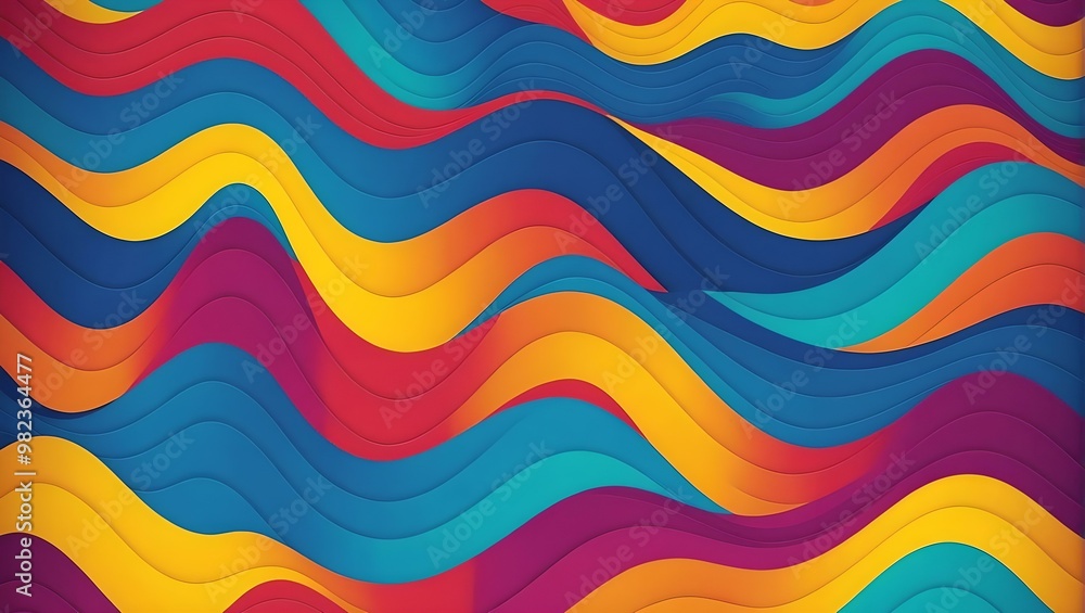 Abstract colorful background with curves and waves, retro art design wallpaper Abstract colorful background with curves and waves, retro art design wallpaper