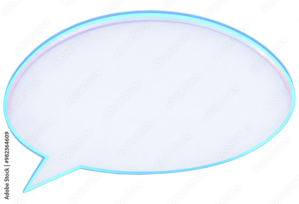 Blue Glowing Text Bubble on a transparent background Blue Glowing Text Bubble on a transparent background