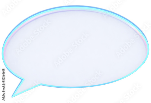 Blue Glowing Text Bubble on a transparent background