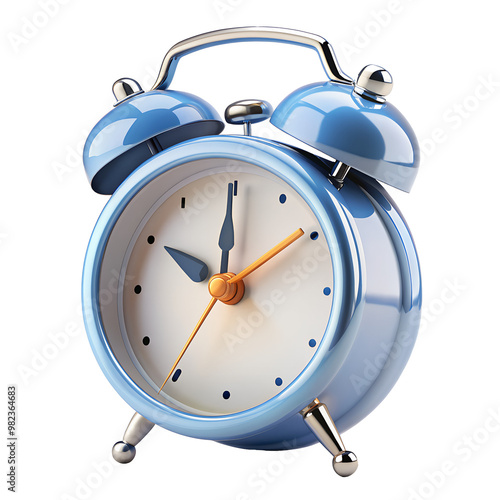 3d blue alarm clock