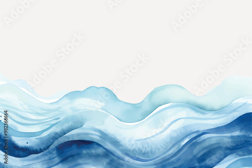 Abstract watercolor ocean waves