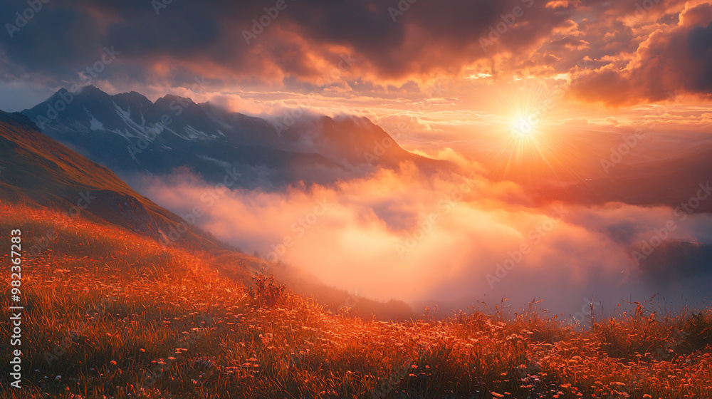 Naklejka premium Serene Nature Landscape Wallpaper: High-Quality Scenic Backgrounds in Full HD