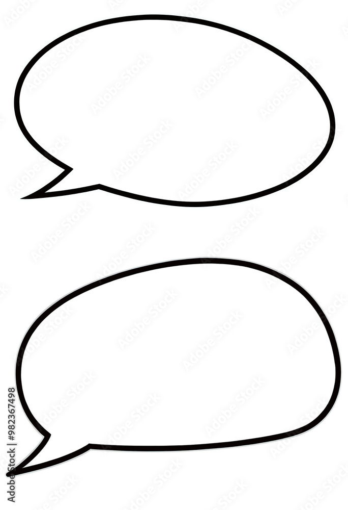 Speech bubbles with black outline on a transparent background Speech bubbles with black outline on a transparent background