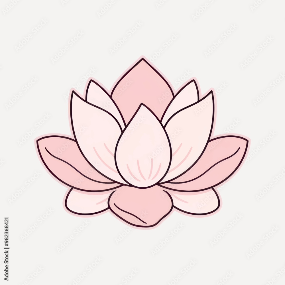 Elegant pink lotus flower illustration Elegant pink lotus flower illustration