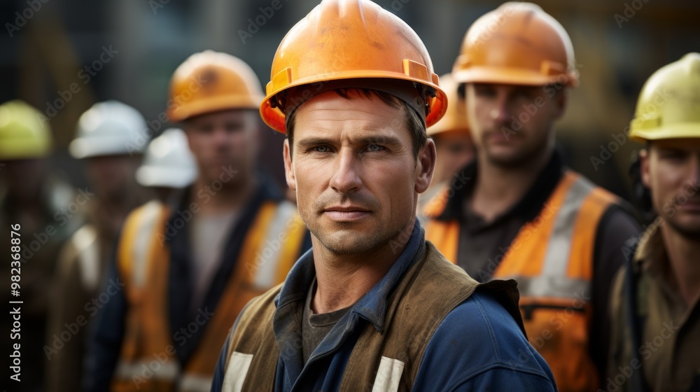 Portrait of Groups diversity workers factory or engineering. Neural network ai generated art