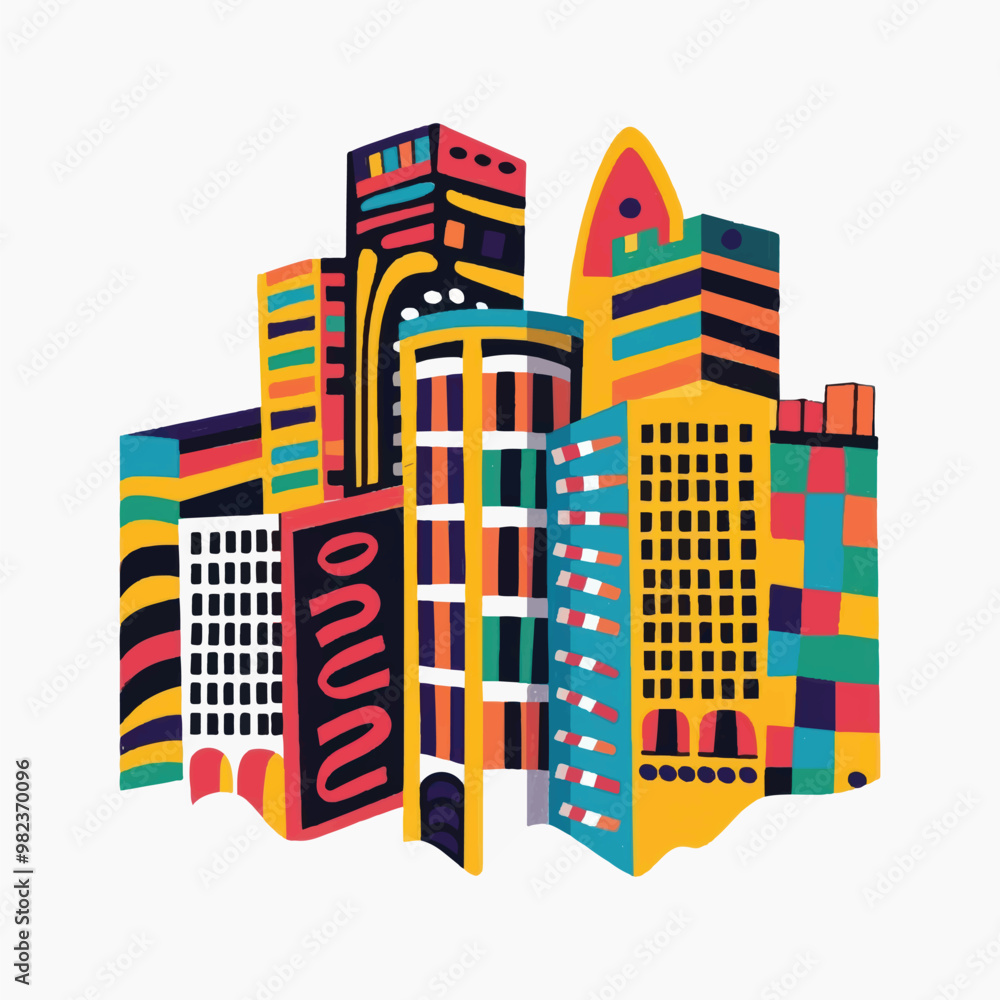 Obraz premium Colorful abstract cityscape illustration